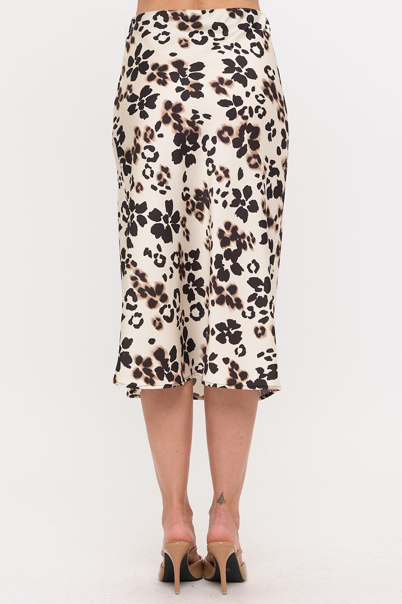 Thumbnail: Printed Midi Satin Skirt