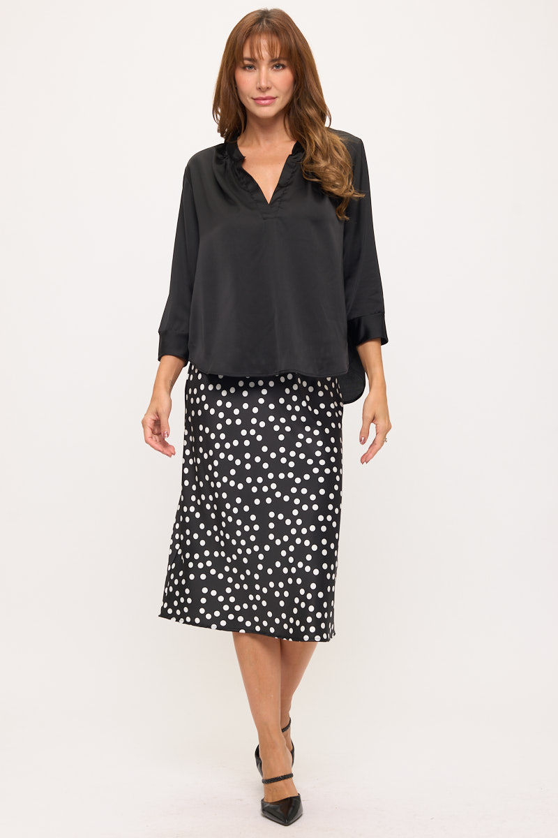 Thumbnail: V-Neck Satin Blouse.