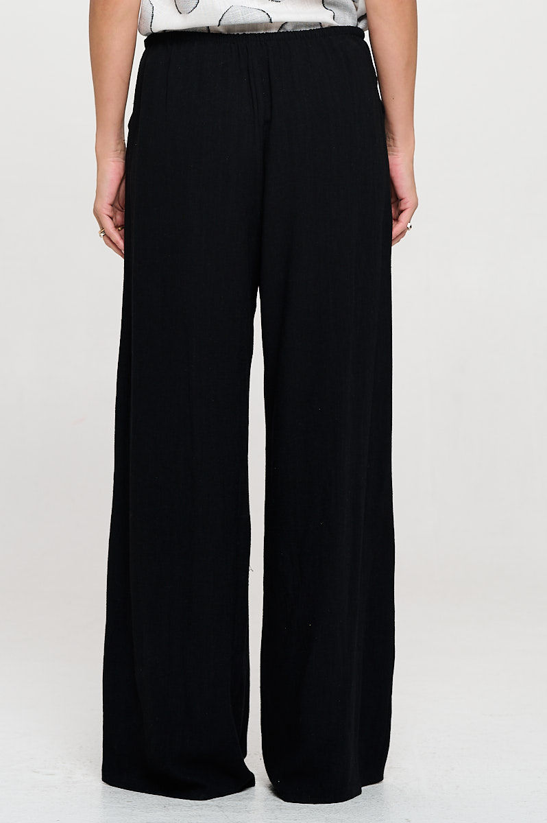 Thumbnail: Linen Adjustable Straight Leg Pants with Pockets