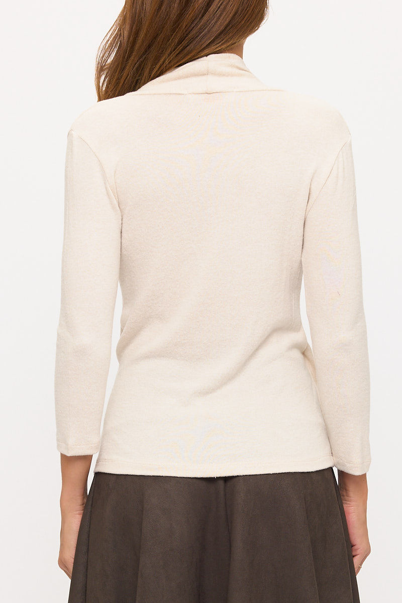Thumbnail: Long Sleeve Solid Surplice Top