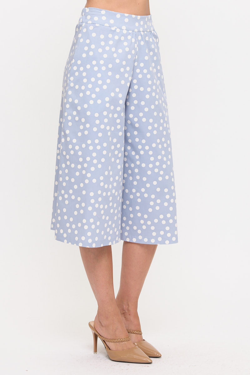Thumbnail: Made in USA Polka Dot Wide Leg Capri