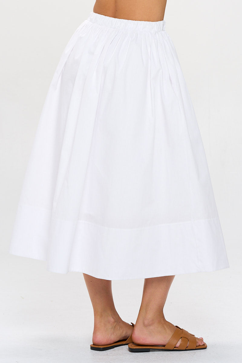 ★ ★ Poplin midi skirt T22F1WSC080WT2C1G Cotton Poplin Midi Skirt with Elastic Waistband and Pockets