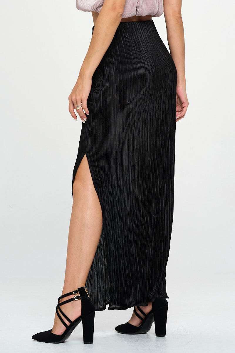 Thumbnail: Plisse Maxi Skirt with Slit