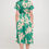 Thumbnail: Flower Print Collared V neck Dress with Pockets