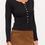 Thumbnail: Solid Rib Knit Long Sleeve V neck Sweater Top