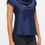Thumbnail: Solid Satin Top with Cowl Neck