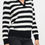Thumbnail: Striped Knit Polo Collar neck Long Sleeve Top