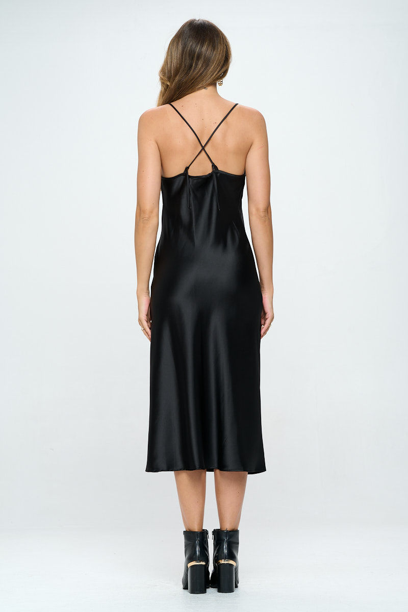 Thumbnail: Satin Bias Slip Dress with Slit