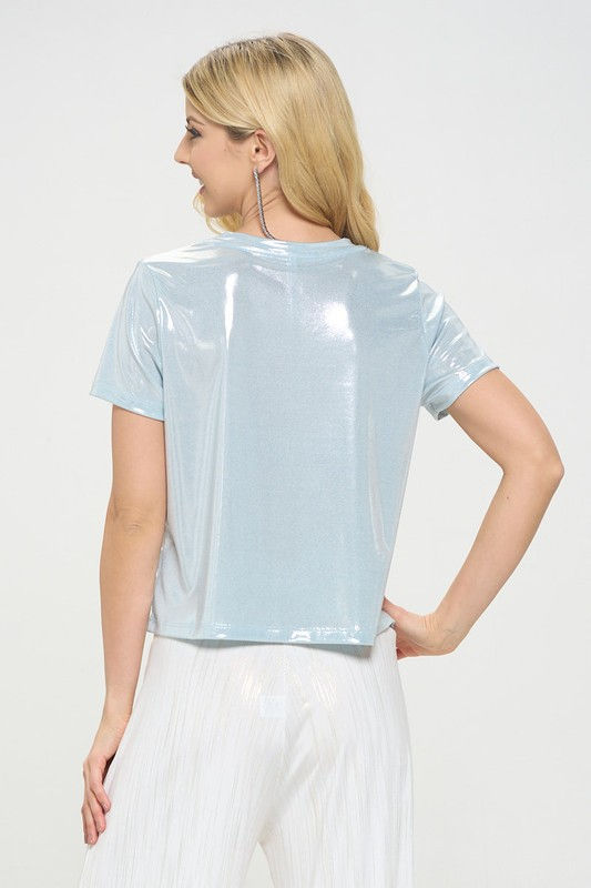 Thumbnail: Metallic Short Sleeve Top