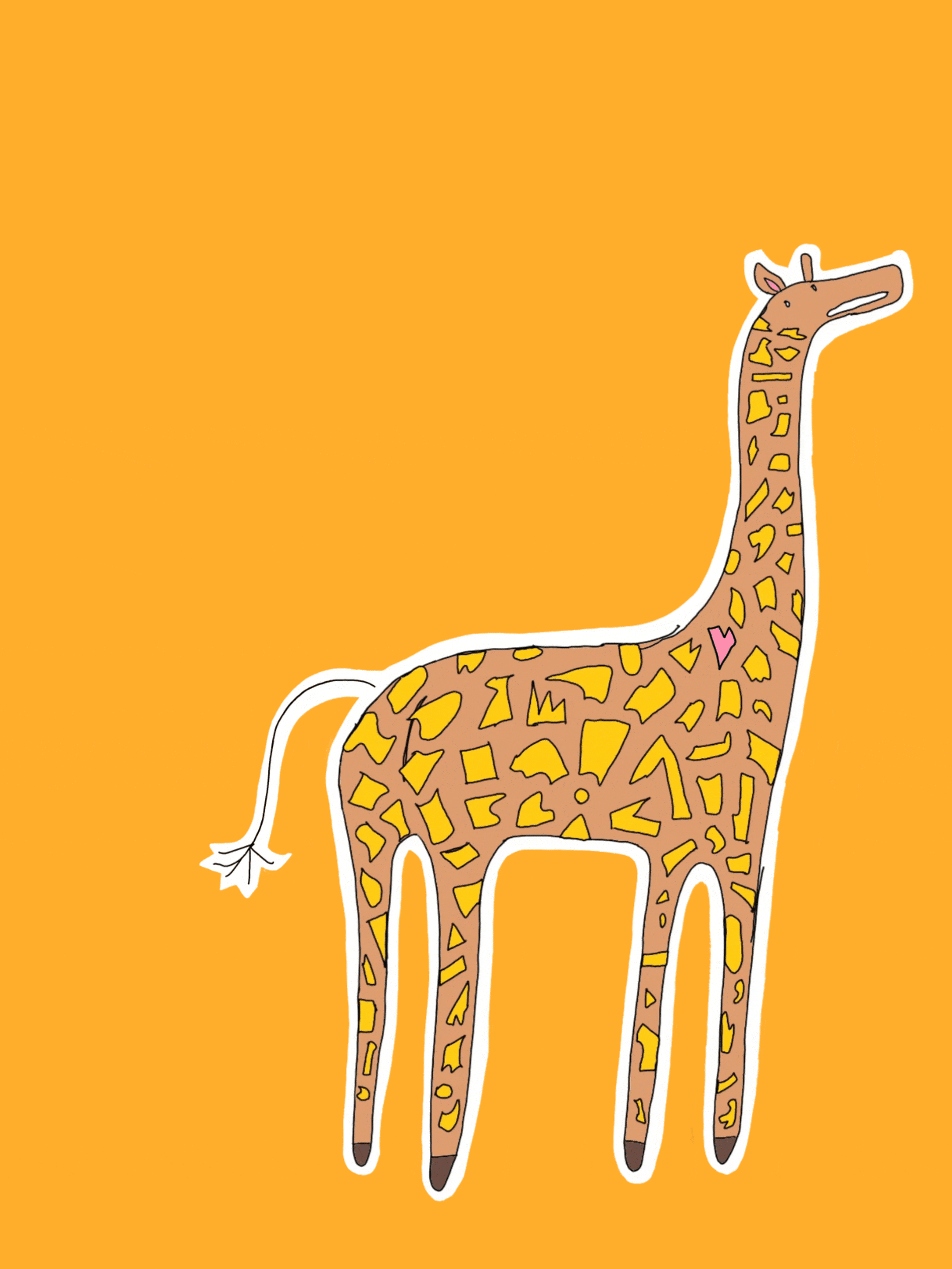 animation of cute giraffe drawing