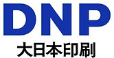 Blue letters "DNP" with Japanese characters below.
