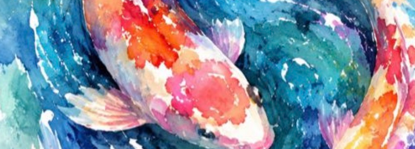 Koi Watercolour Workshop. Artwork subject to change