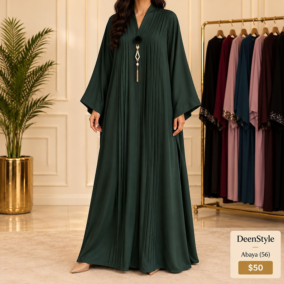 Forest Green Pintuck Abaya (56)