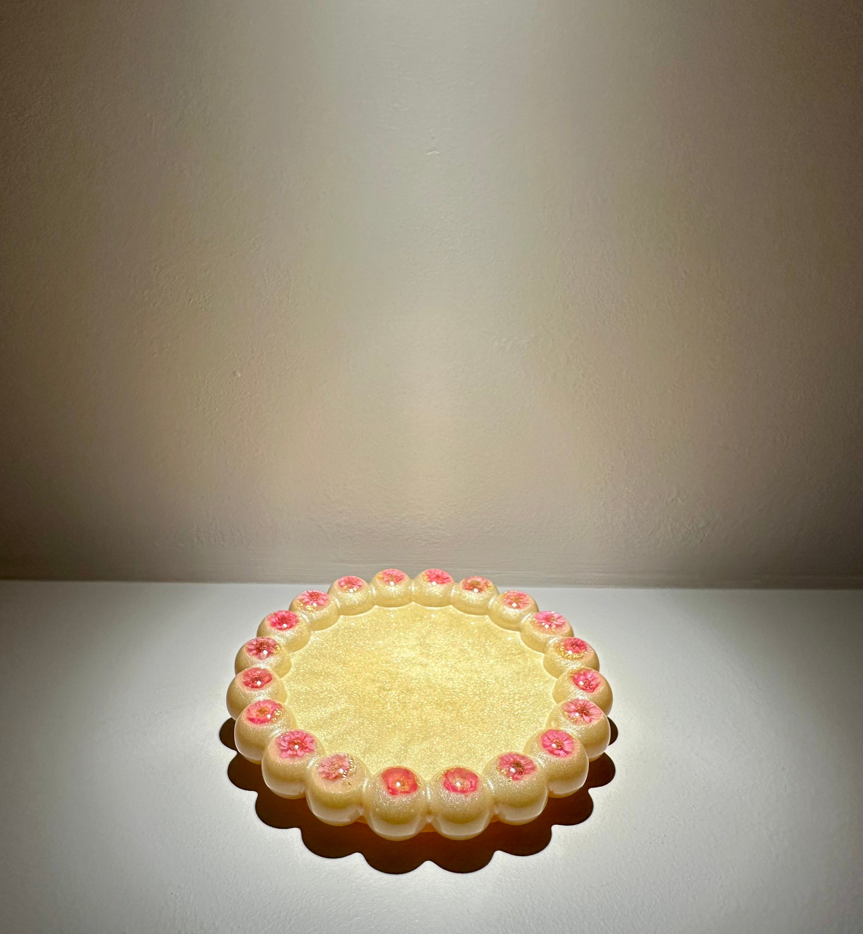 Rundes Tablet "gold/pink"