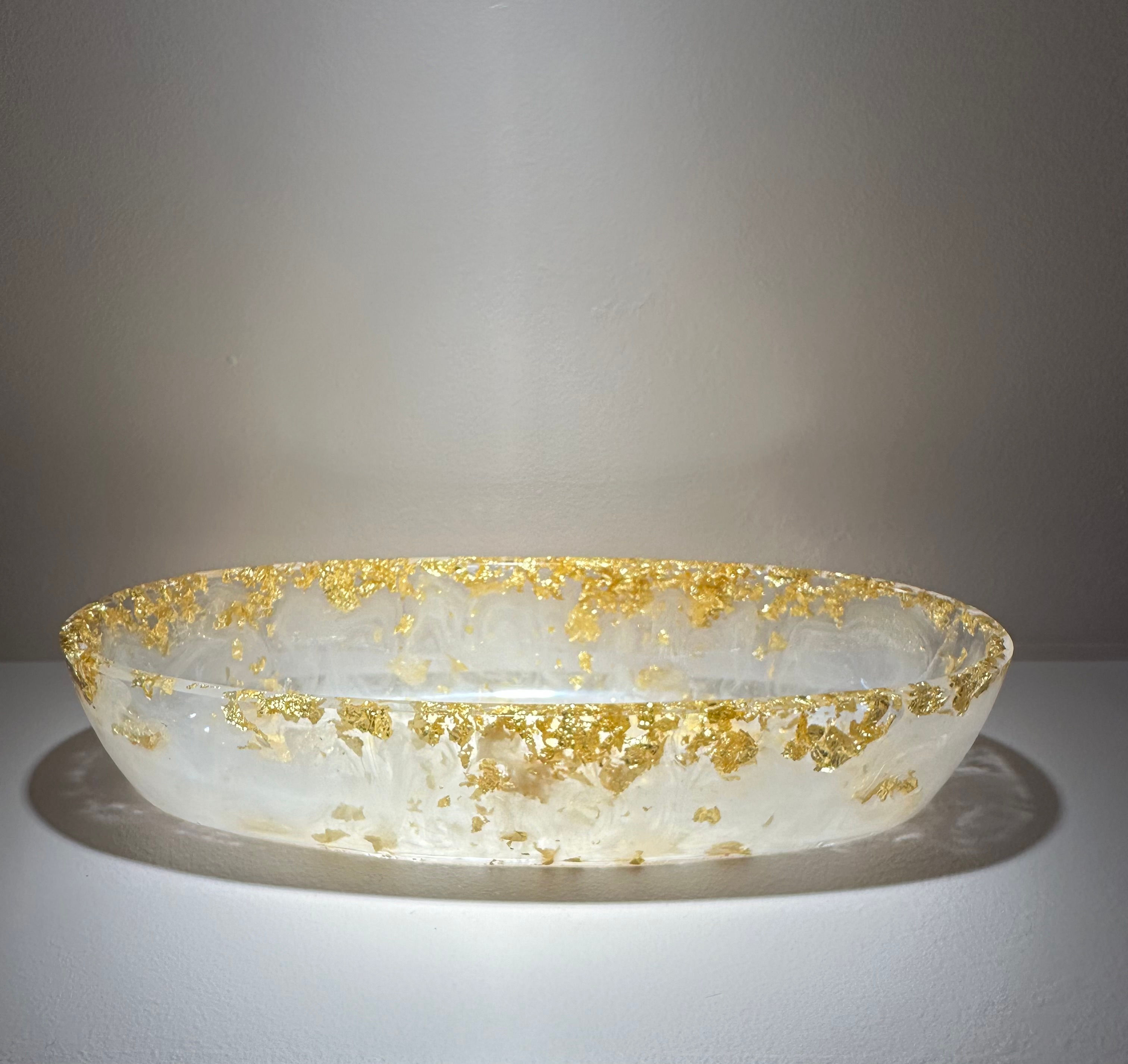 Kleine Schale "weiss/gold"