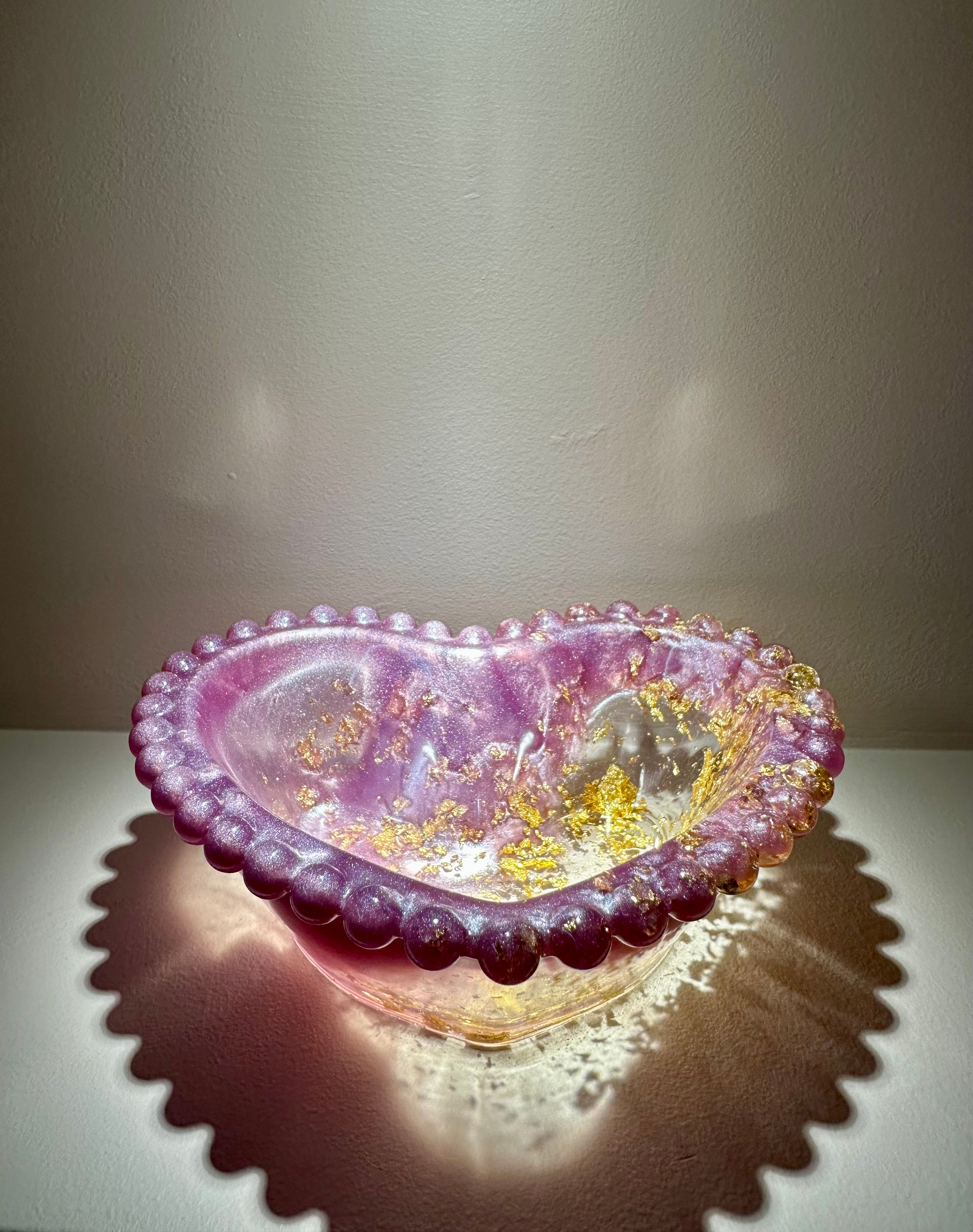 Schale Herz "gold/lila"