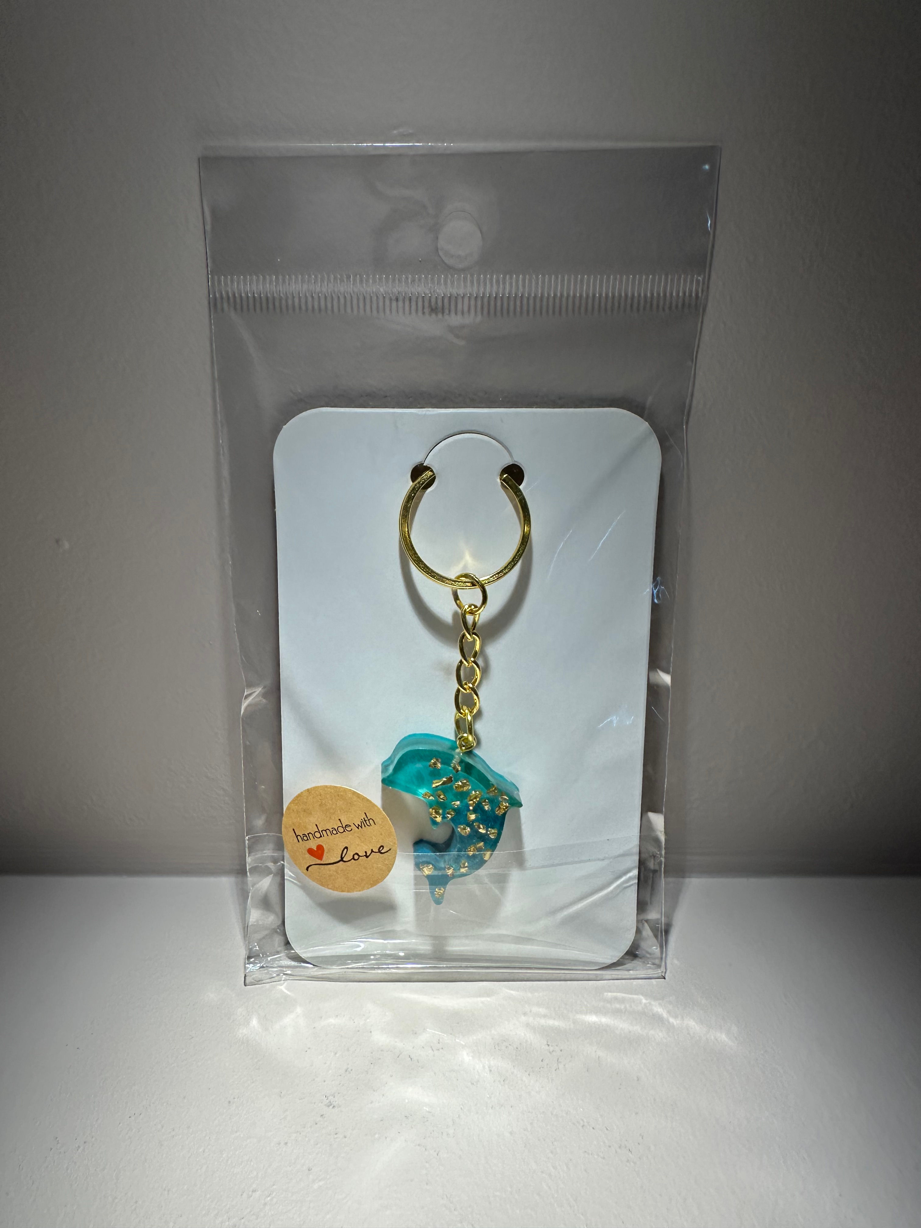 Schlüsselanhänger "goldener Delfin"