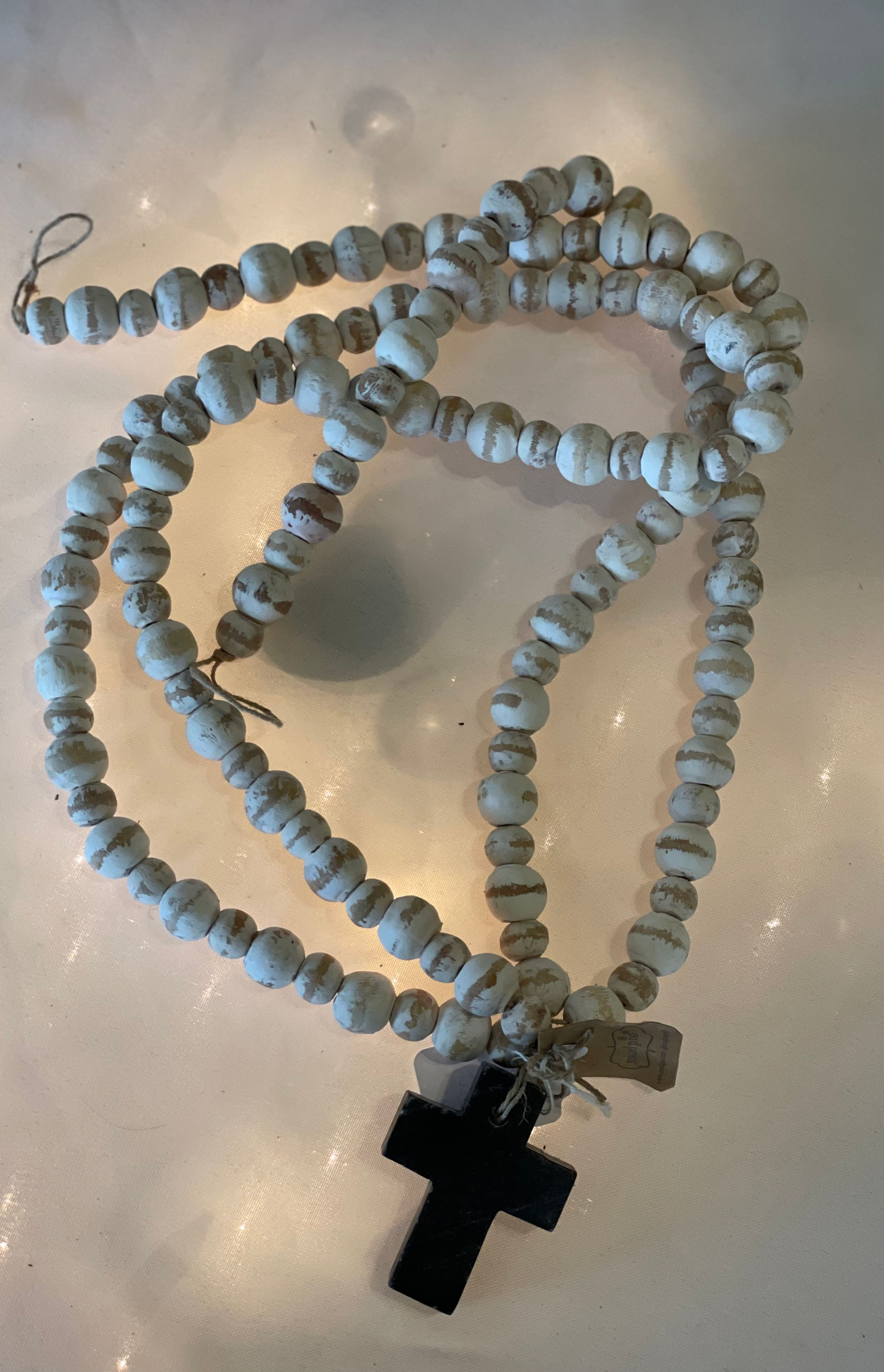 Wooden Beads with Cross