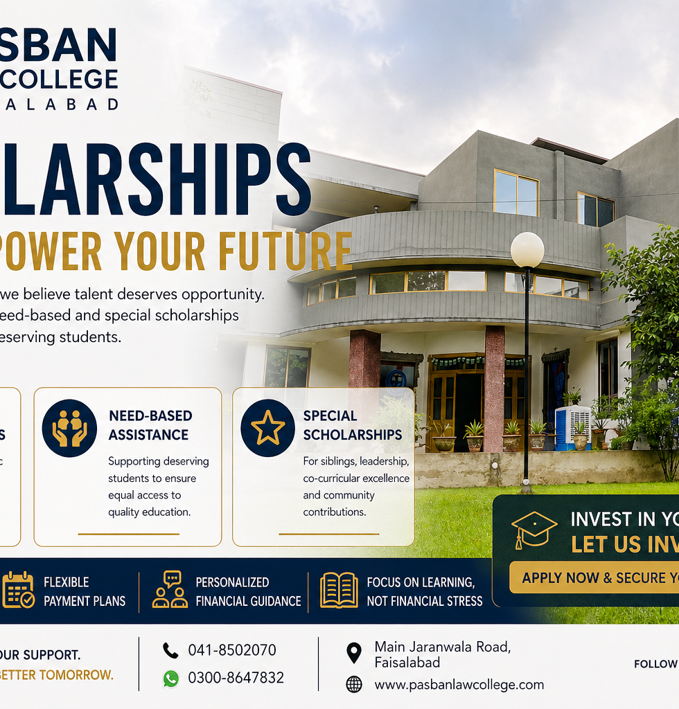 Pasban Law College scholarships and campus building