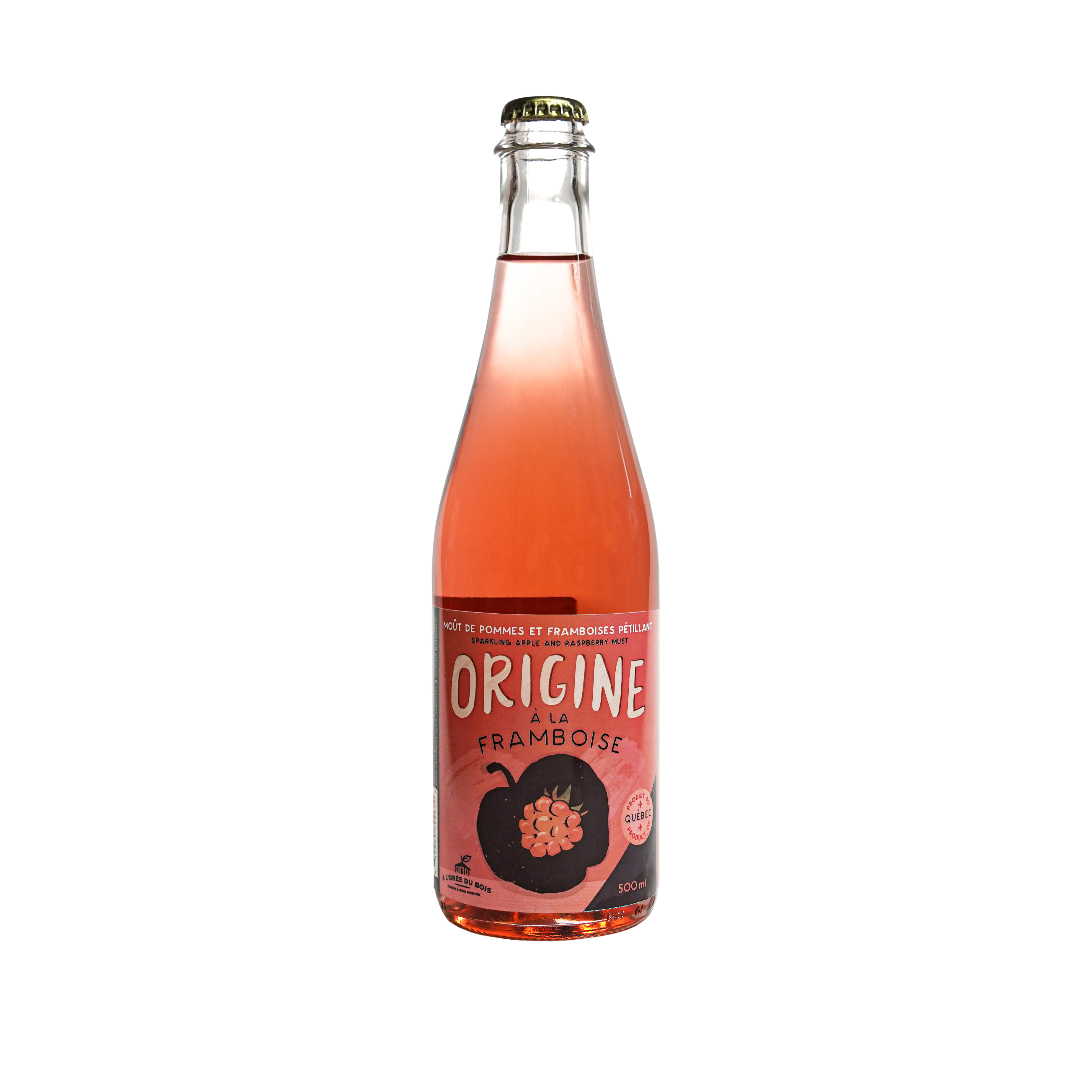 Origine à la framboise - moût de pommes et framboises pétillant