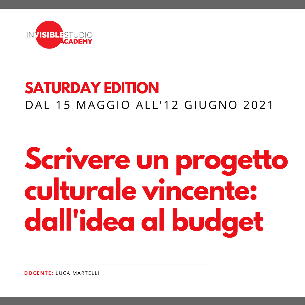SATURDAY - Scrivere un progetto culturale vincente
