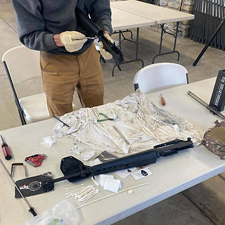 Student cleaning his SP-1.