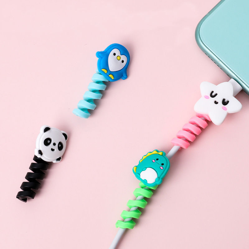 Cartoon Spiral USB Cable Protector and Organizer Bobbin