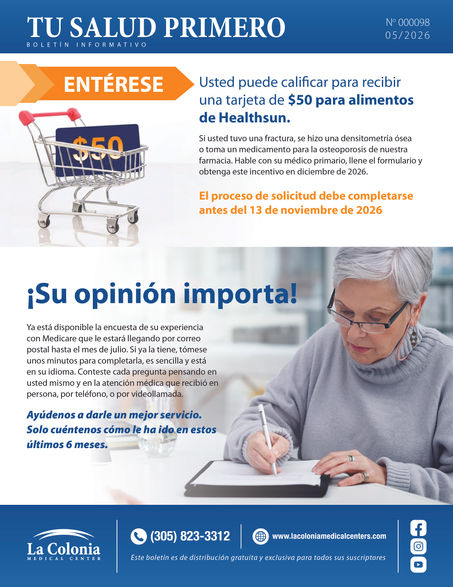 Edición 98 del Boletín Tu Salud Primero