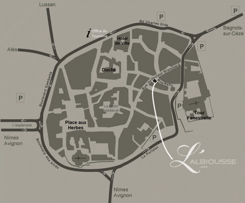 Uzès town map