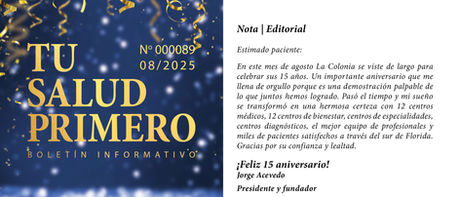 Cover of Edition 89 of the “Tu Salud Primero” Newsletter