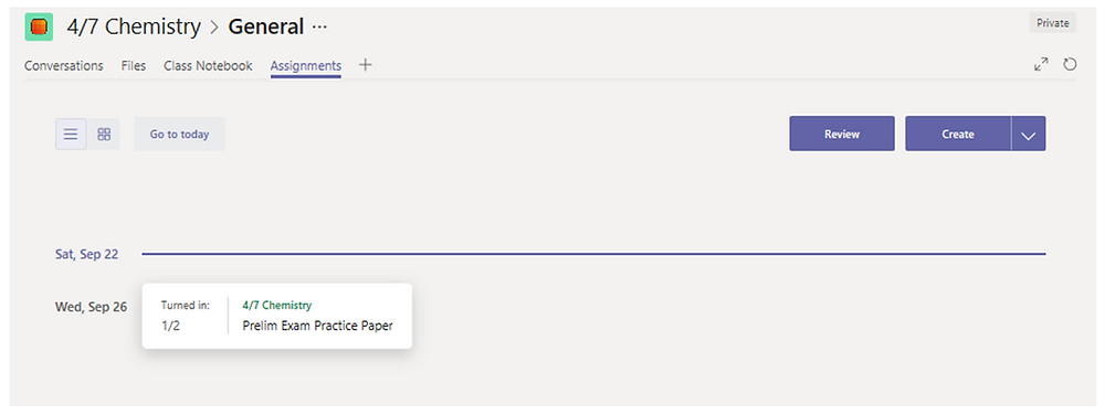 Assignments Overview in Teams