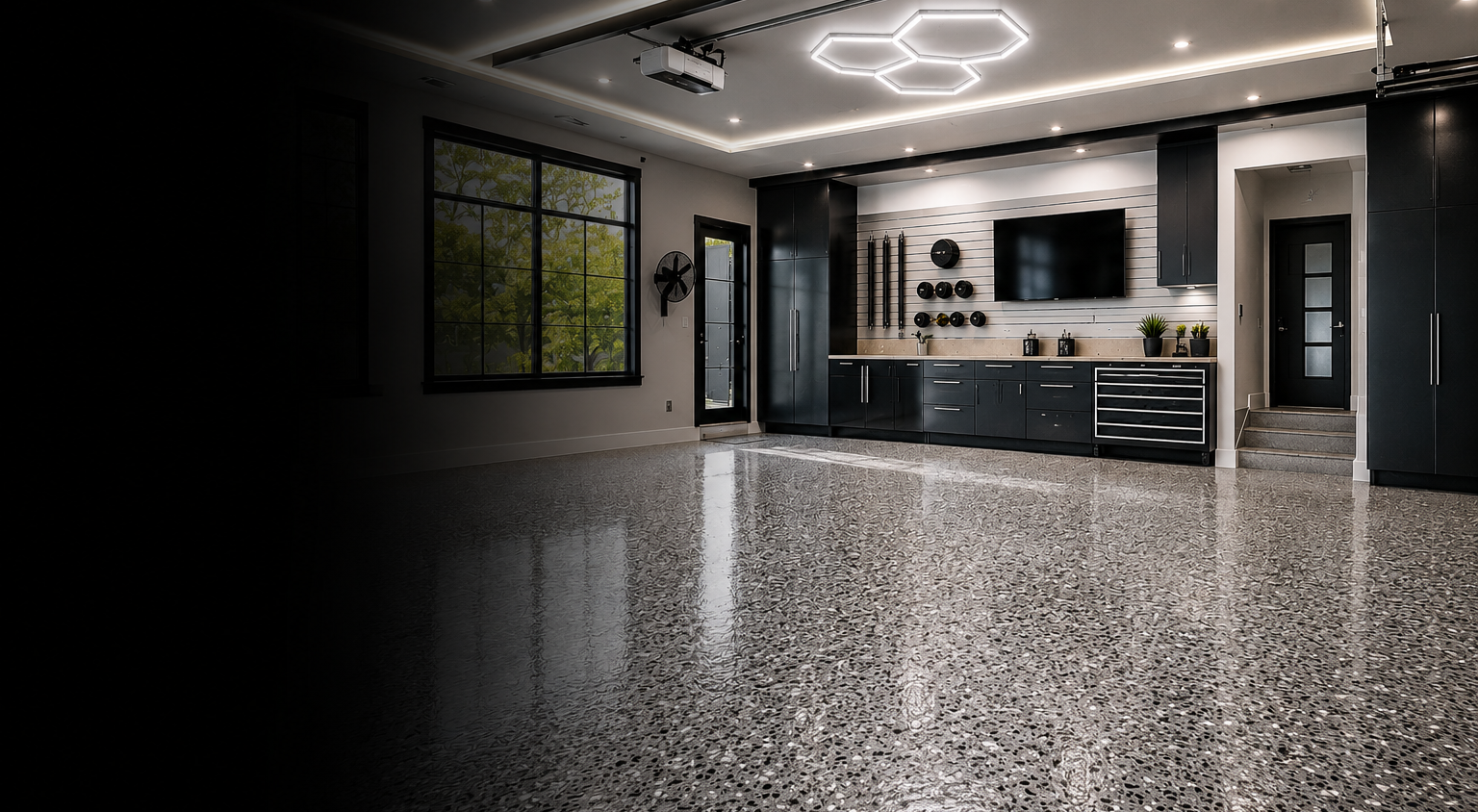 Luxury epoxy garage floor coating professionally installed in Palmetto, Florida by Paragon Epoxy Floors
