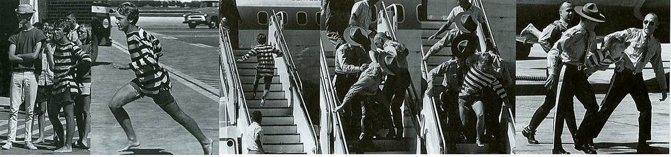 Bruce Decker rushing the Beatles plane on the tarmac at Winnipeg International Airport, August 18th, 1964. Credit: ReadReidRead