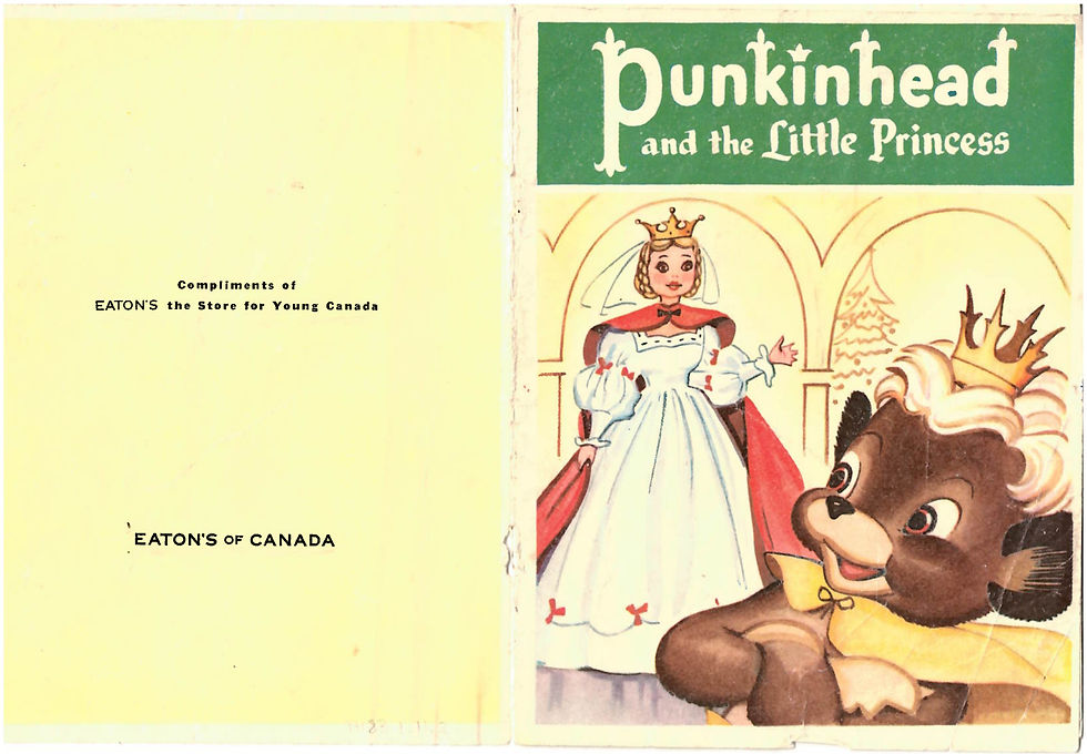 Eaton's 1958, "Punkinhead and the Little Princess" book, Gunnlaugson Fonds, Transcona Museum Archives  TM83.1.11.2