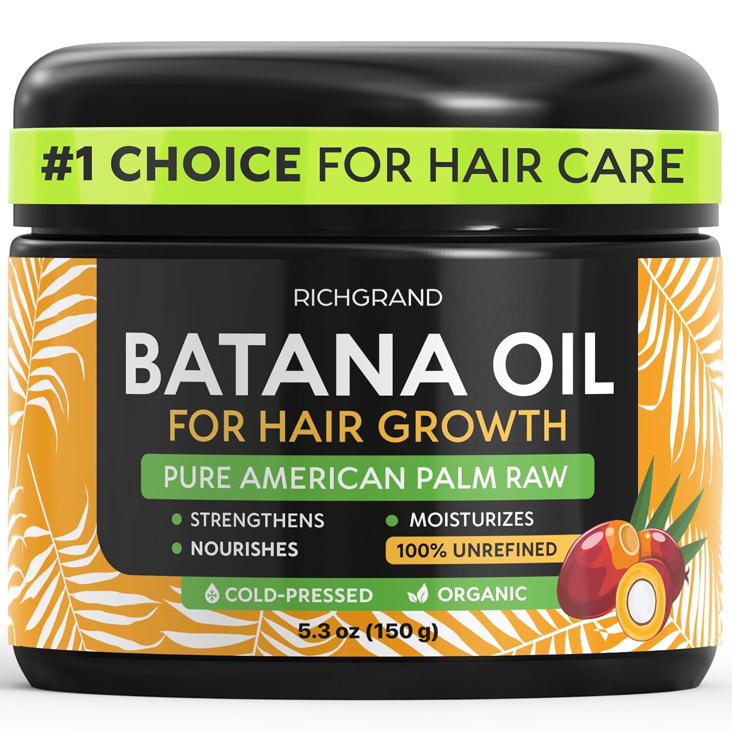 Batana Oil for Hair Growth - 100% Raw & Organic Dr Sebi Batana Oil - Cold-Presse