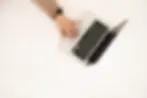 Girl typping in her computer