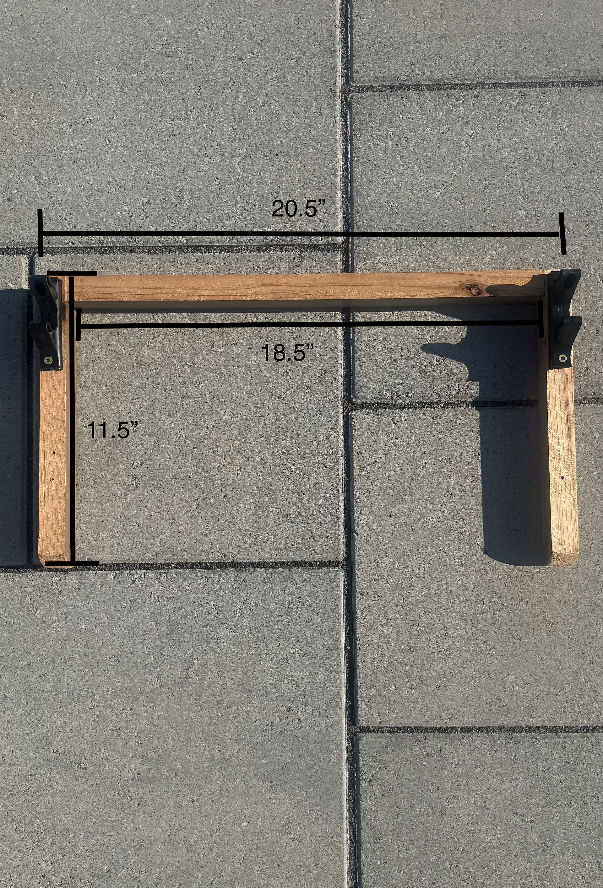 Backrest stand dimensions.