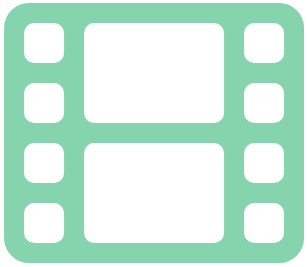 Green film strip icon with two frames