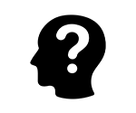 Head silhouette with a question mark illustrating a planning process query