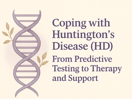 A DNA helix and text Coping with Huntington’s Disease (HD): From Predictive Testing to Therapy and Support