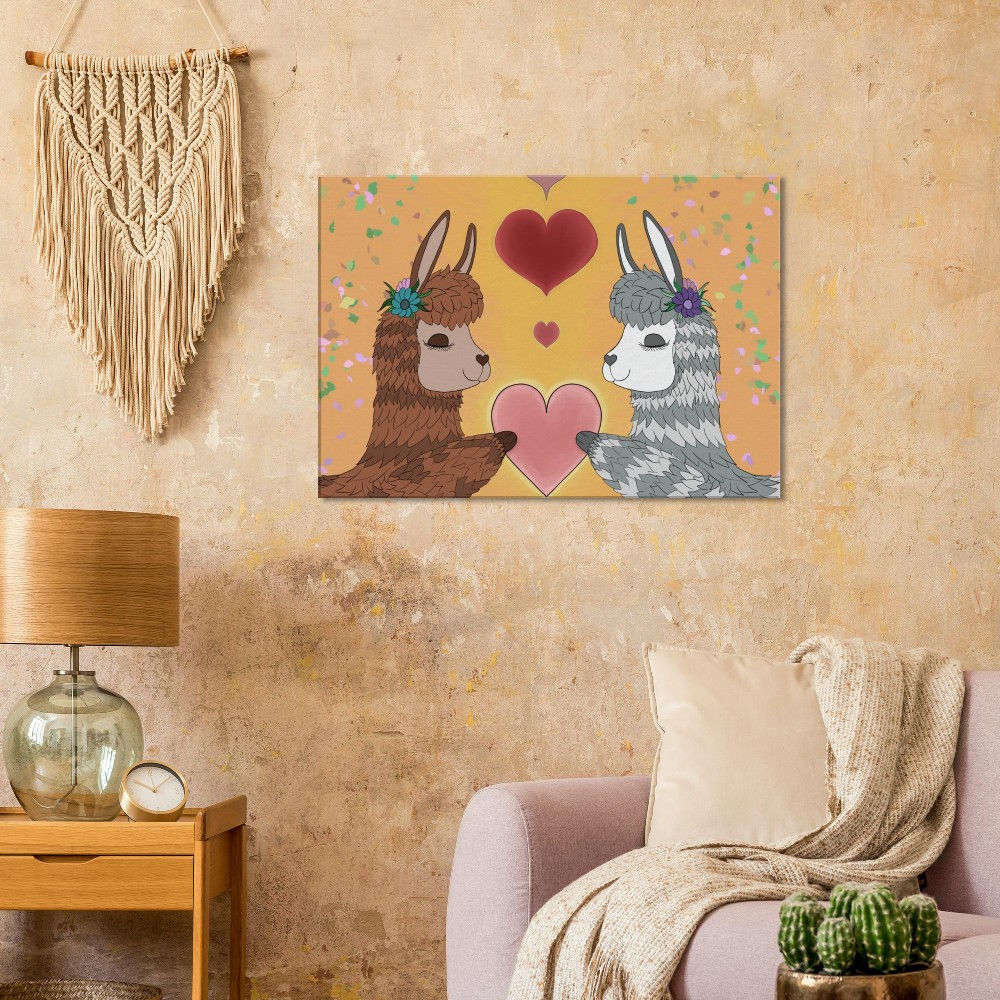 Llama Love Canvas Print