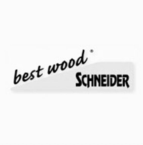 Firmenlogo mit dem Schriftzug best wood SCHNEIDER auf weißem Hintergrund