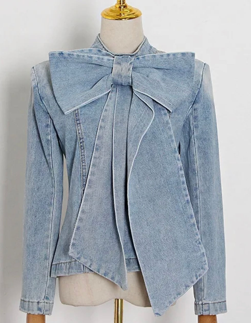 Thumbnail: Denim Bow Tie Blouse 