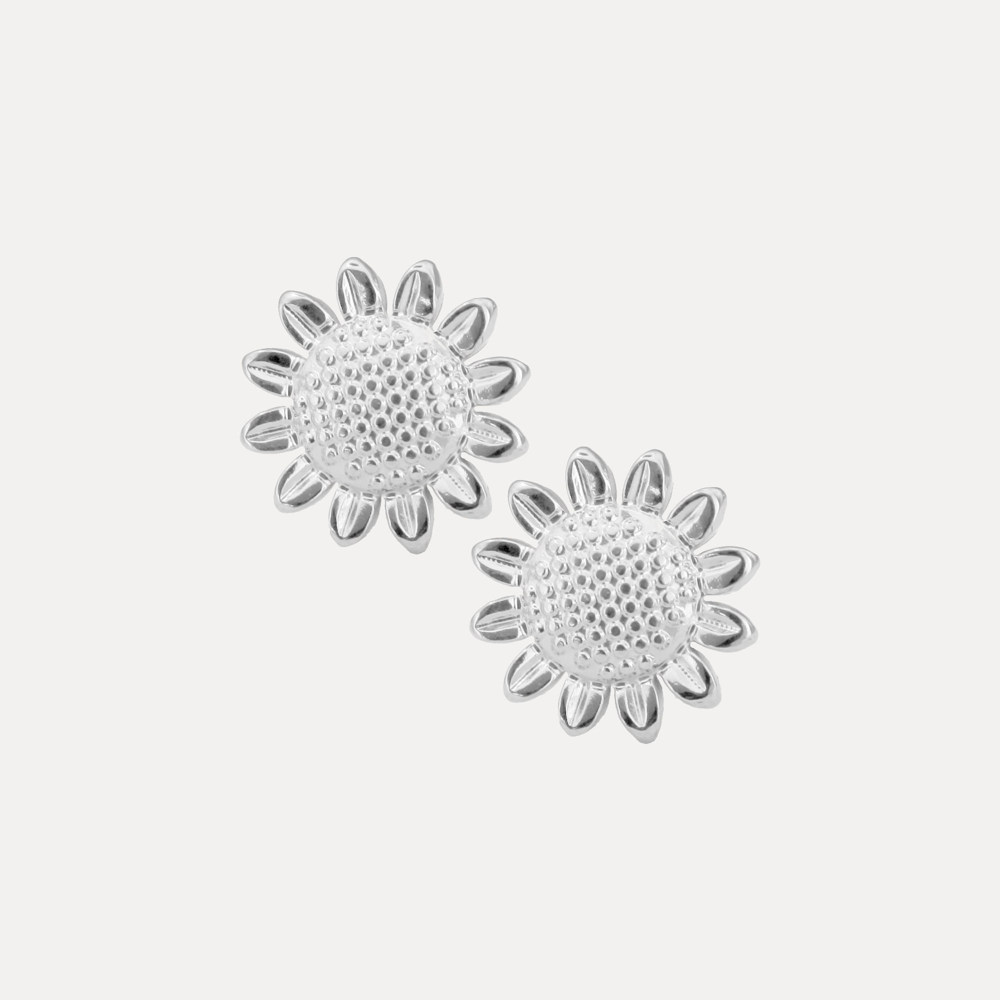 Silver Sunflower Studs