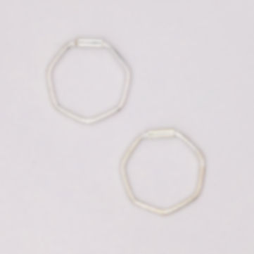 Silver Hexagonal Hoops