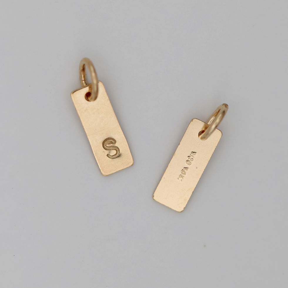Thumbnail: Gold Initial Rectangle Necklace