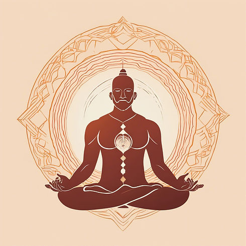 image of man that integrates elements of Yoga, american symbolism, and conservative values