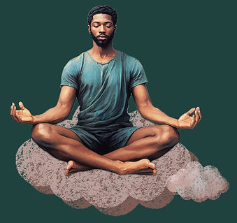 Man Meditating on a cloud