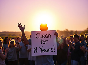 Outdoor recovery celebration with bright