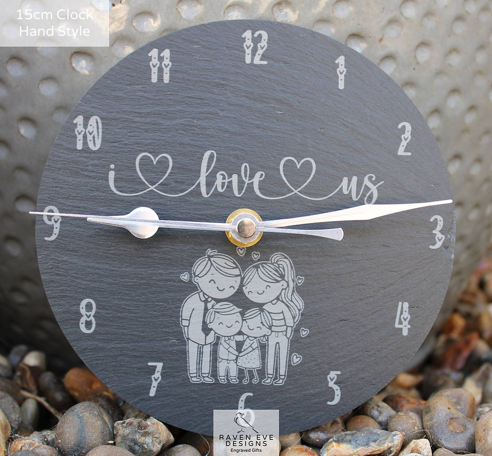 Thumbnail: 'I Love Us' Engraved Welsh Slate Clock